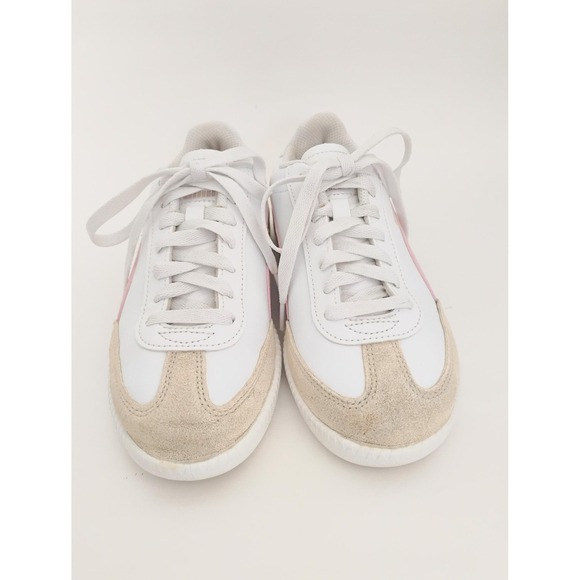 Puma Club 5v5 White Pink Suede T-Toe Sneakers 400802-03 Womens Size 5 - Picture 2 of 5